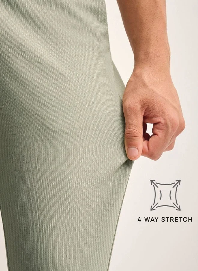 The Bear House  Men's Solid 4 Way Stretch Formal Trouser Versatile Office and Travel Pants Comfortable Fit for Everyday Use Easy to Style Bottomwear for Work Weekend and Outings for Men | Best Price UAE