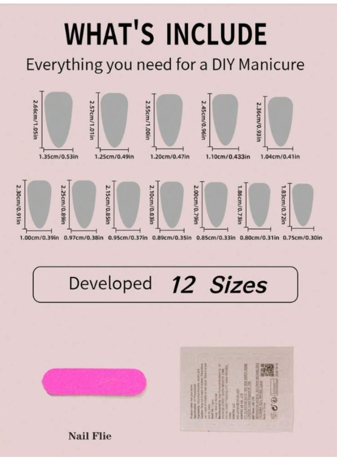 NAMA Red, oxidizable almond-shaped artificial nails, with one nail file and one gel nail sticker. Suitable for birthdays, weddings, holidays, parties, and everyday use - 24 pieces - Image 4