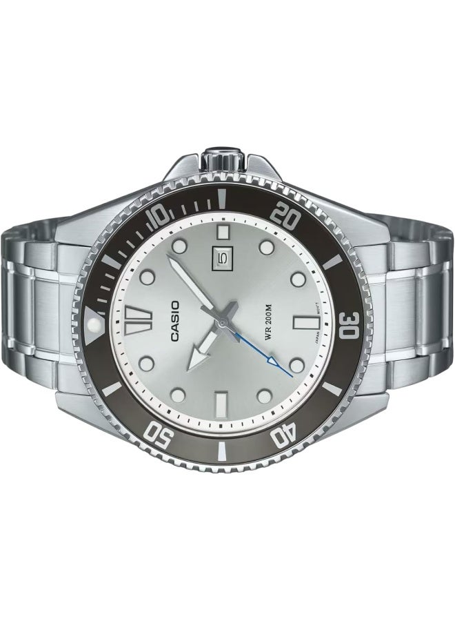 CASIO Men's Silver dial Stainless Steel Diver Watch MDV-107D-7AVDF - Image 2