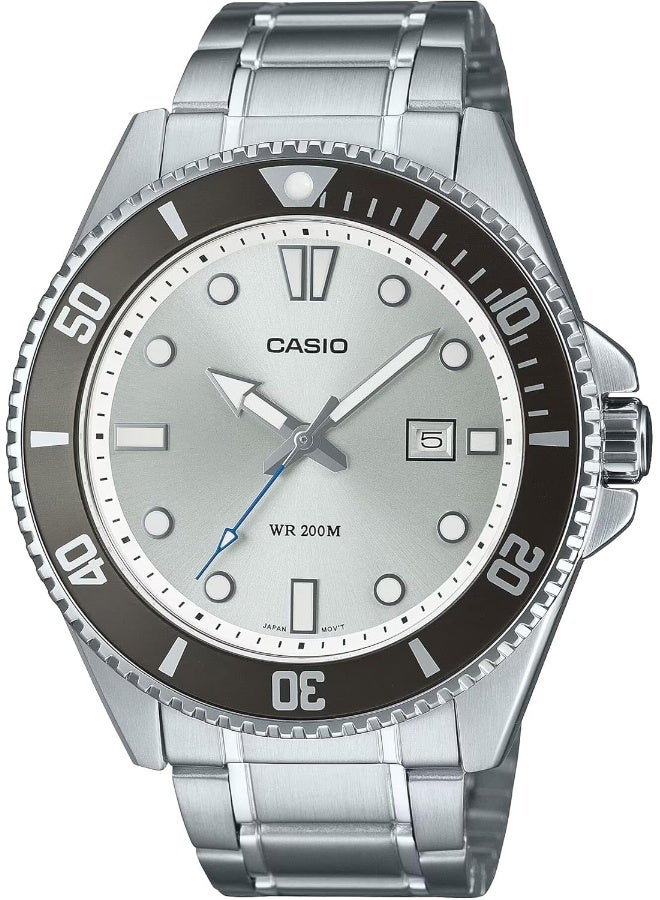 CASIO Men's Silver dial Stainless Steel Diver Watch MDV-107D-7AVDF - Image 1