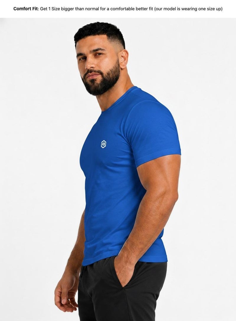 بريما إيس رجالي T-Shirt عشاق الجيم Royal Blue - Image 3