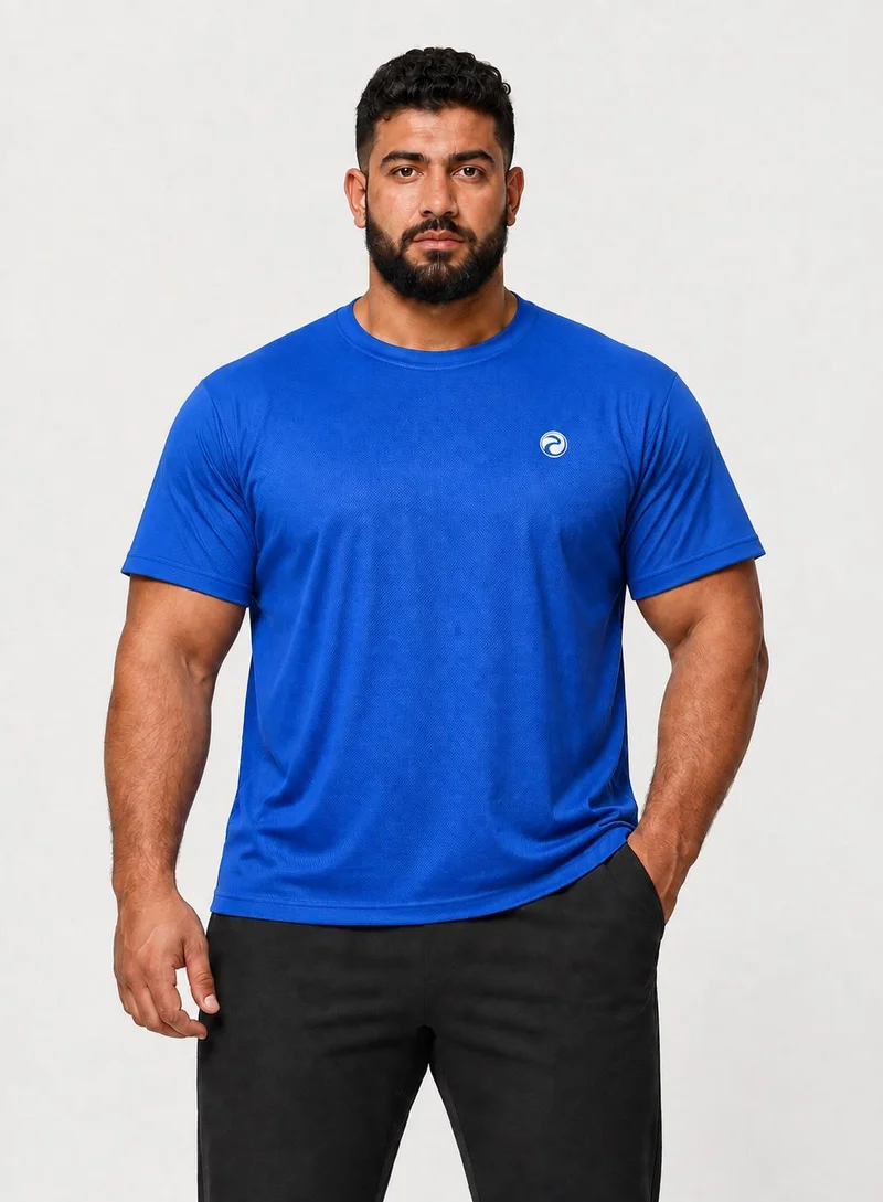 Prima Ace Plus Size Men's T-Shirt Gym Addict Royal Blue