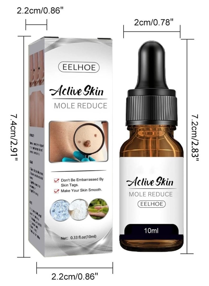 Active Skin Mole Reduce Skin Tag Serum for Face and Body Soften Warts and Skin Tags Remover Liquid with Tea Tree Leaf Oil Skin Tag Removal Serum for Women and Men 10ml