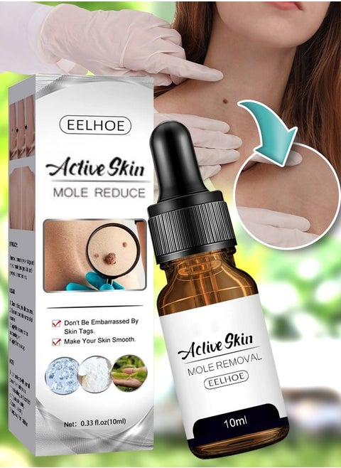 Active Skin Mole Reduce Skin Tag Serum for Face and Body Soften Warts and Skin Tags Remover Liquid with Tea Tree Leaf Oil Skin Tag Removal Serum for Women and Men 10ml