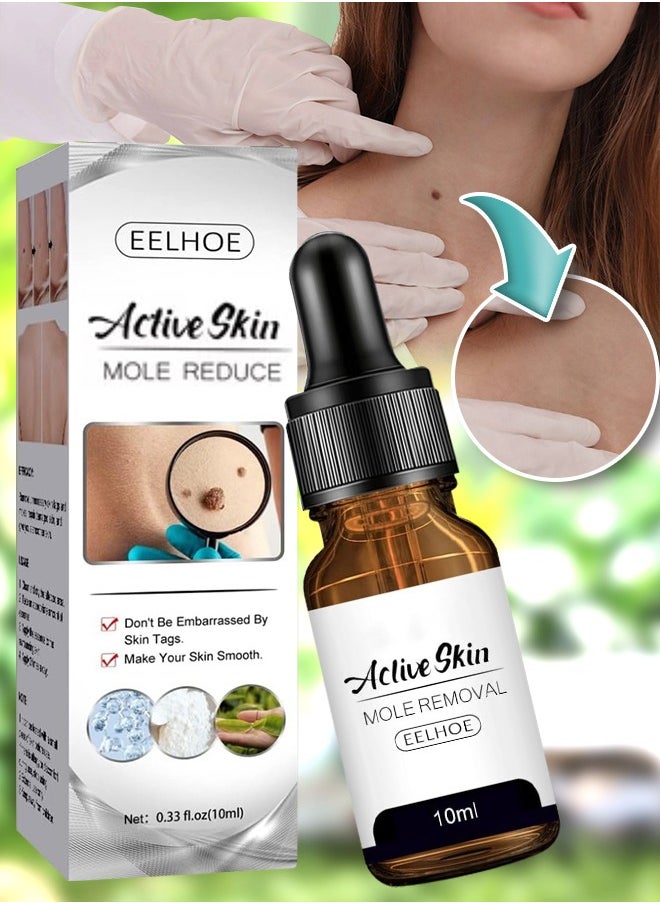 EELHOE Active Skin Mole Reduce Skin Tag Serum for Face and Body Soften Warts and Skin Tags Remover Liquid with Tea Tree Leaf Oil Skin Tag Removal Serum for Women and Men 10ml  - Image 1