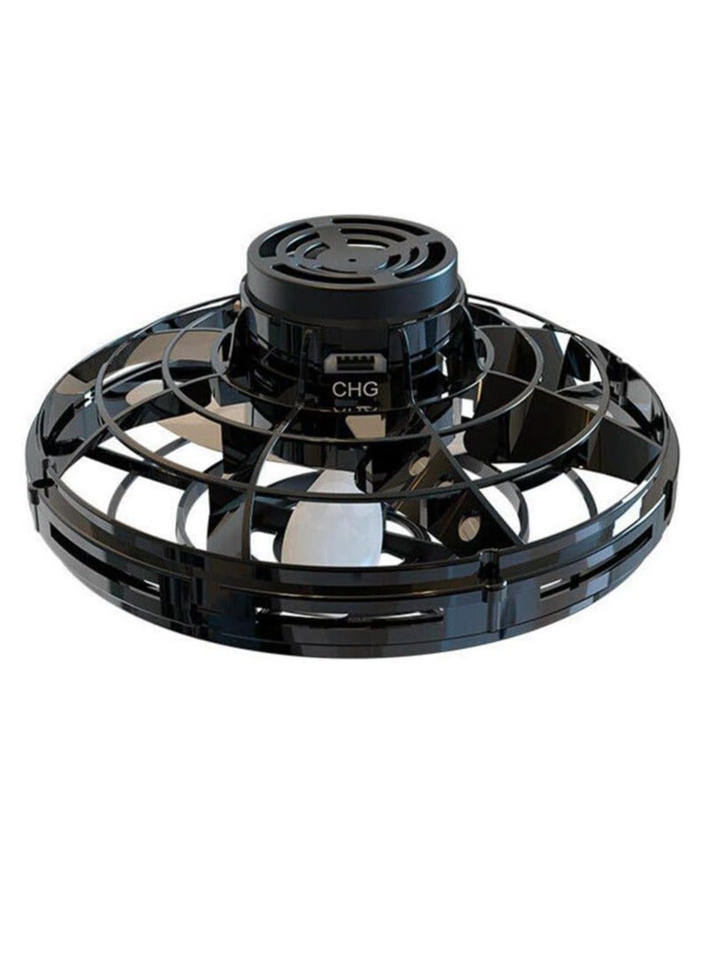 Scrolls Flying Spinner, Flying Fidget Spinner with LED Lights, Kids Flying Spinner with USB Rechargeable for Fun Indoor Outdoor (Black) - Image 1