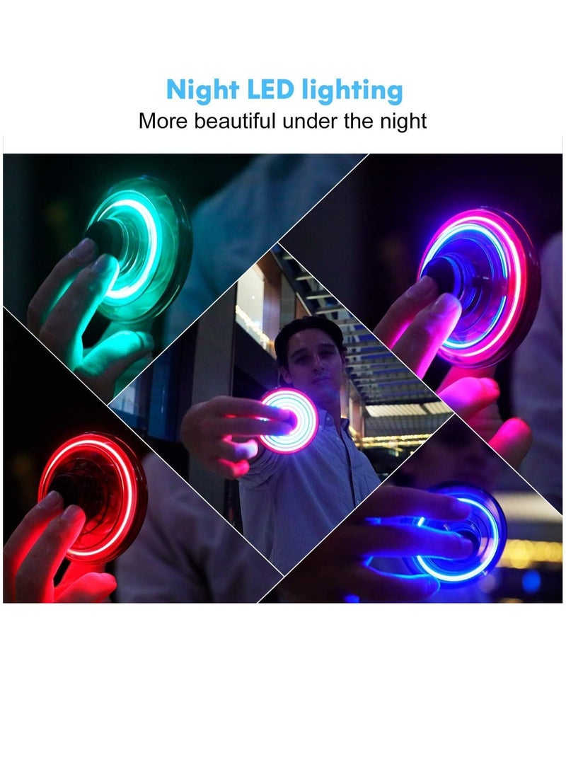 Scrolls Flying Spinner, Flying Fidget Spinner with LED Lights, Kids Flying Spinner with USB Rechargeable for Fun Indoor Outdoor (Black) - Image 3