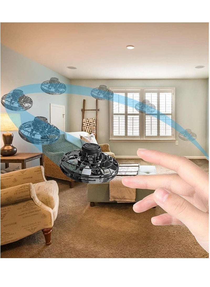 Scrolls Flying Spinner, Flying Fidget Spinner with LED Lights, Kids Flying Spinner with USB Rechargeable for Fun Indoor Outdoor (Black) - Image 5