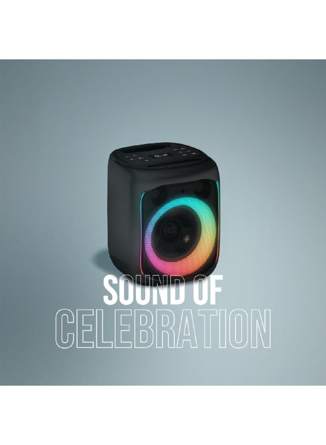 Smartix Portable Bluetooth Speaker 40W Wireless Speaker with Loud Stereo Sound & Powerful Bass, LED Screen, EQ, RGB Light, Bluetooth V5.0, Double Pairing, AUX-IN, Mic, microSD, FM Radio - Black - Image 2