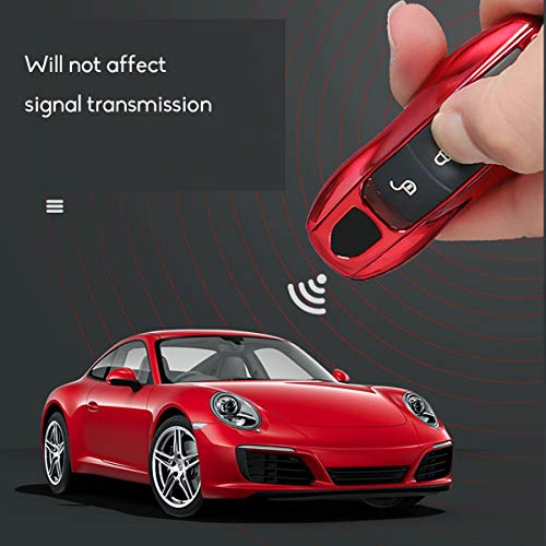 Jaronx 3PCS Remote Key Covers for Boxster Turbo Cayenne Panamera Macan Cayman 911, Glossy Silver Key Fob Shell Cover Painted Keyless Entry Skin Protectors - Image 3