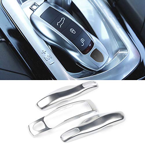 Jaronx 3PCS Remote Key Covers for Boxster Turbo Cayenne Panamera Macan Cayman 911, Glossy Silver Key Fob Shell Cover Painted Keyless Entry Skin Protectors - Image 1