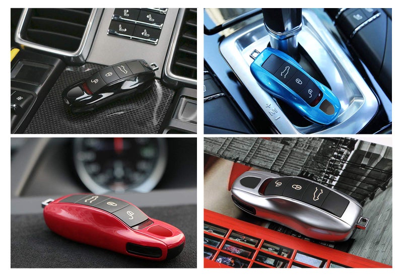 Jaronx 3PCS Remote Key Covers for Boxster Turbo Cayenne Panamera Macan Cayman 911, Glossy Silver Key Fob Shell Cover Painted Keyless Entry Skin Protectors - Image 5