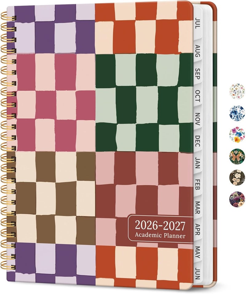 Taja Planner 2026-2027, Academic Year Monthly and Weekly Calendar Planner, Jul 2026 - Jun 2027, Hardcover Teacher Student Planning Agenda book with Tabs, Perfect for School Office Supplies, 6.3" x 8.5 - Image 1