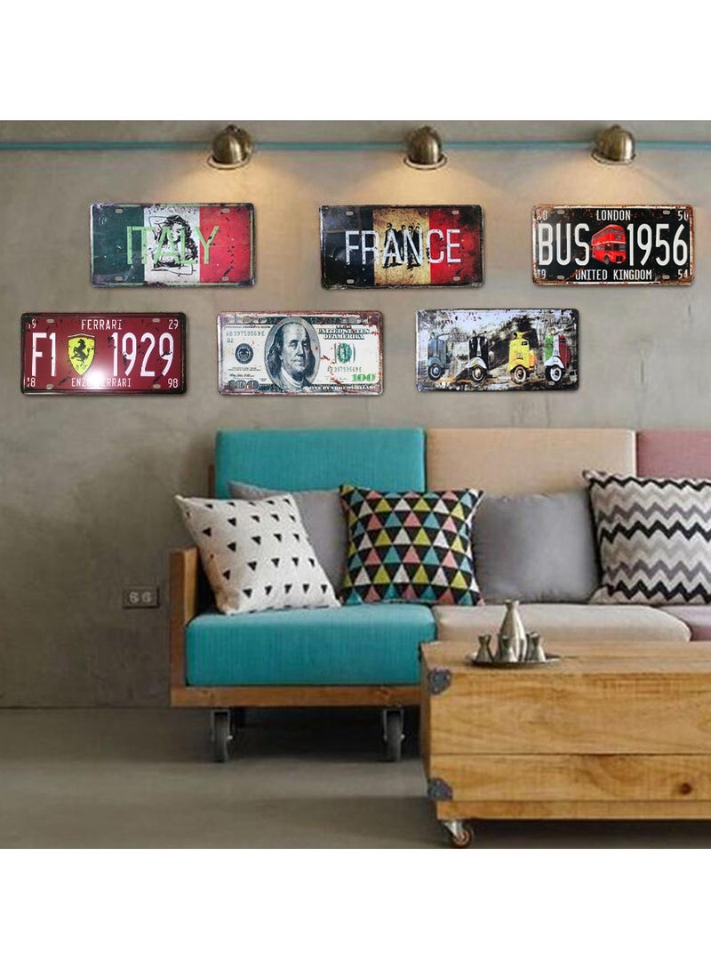 LINGWEI Metal Tin Signs car Plate Cafe Home Decor Retro Poster Vintage Wall - Image 4