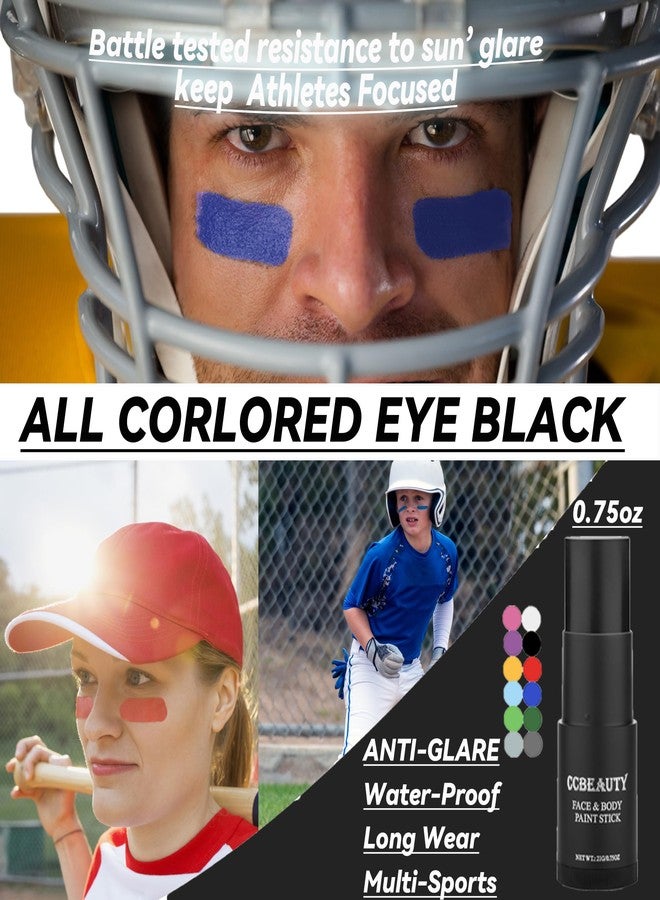 CCBeauty Blue Face Body Paint Stick, Cream Dark Blue Baseball Eye Black Sticks for Sports, Grease Foundation Makeup, Face Painting Kit for Halloween Avatar Mystique Smurf Cosplay Costume Parties - Image 3