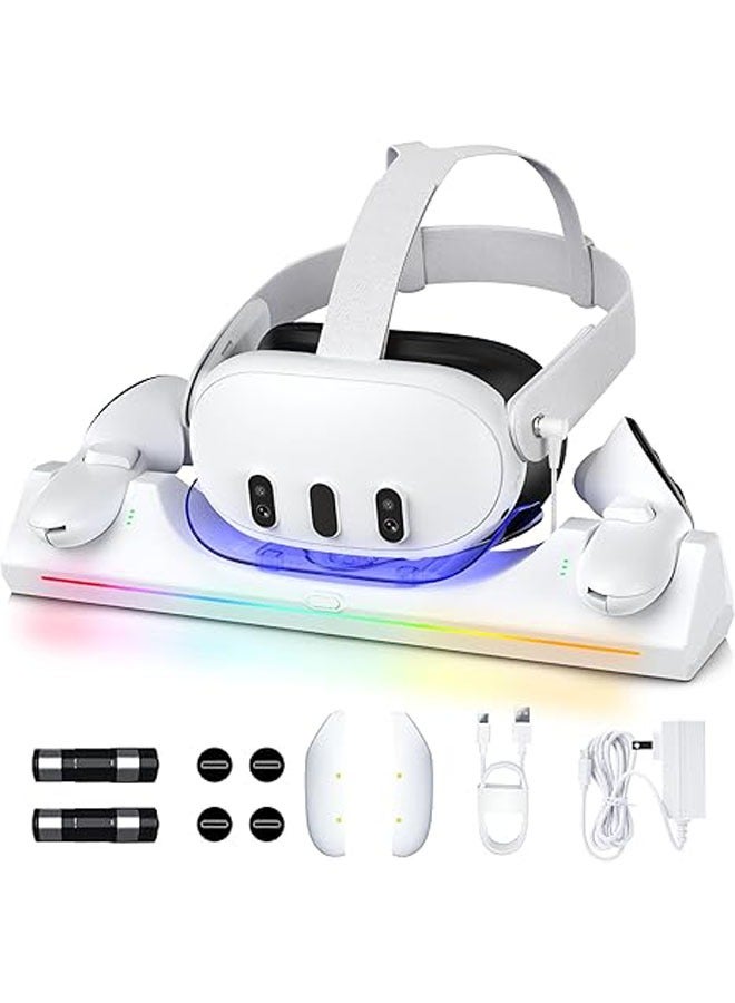 General Meta Quest 3 RGB Light Charging Dock, 30W Fast Charging VR Headset Charging Dock for Quest 3 Headset and Controller Charging Station  - Image 1