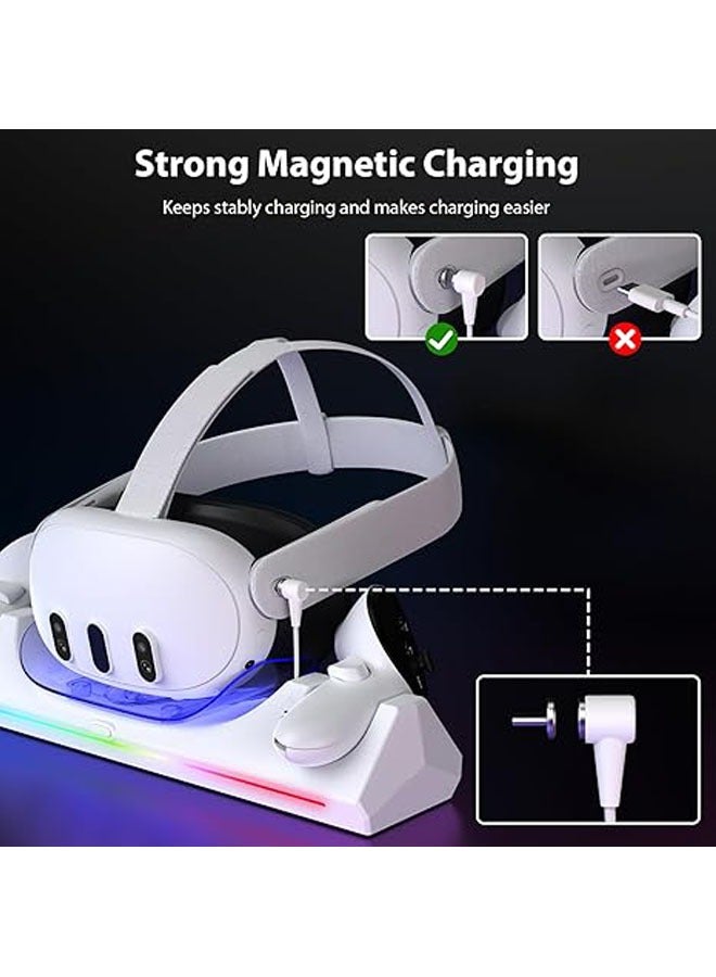 General Meta Quest 3 RGB Light Charging Dock, 30W Fast Charging VR Headset Charging Dock for Quest 3 Headset and Controller Charging Station  - Image 5