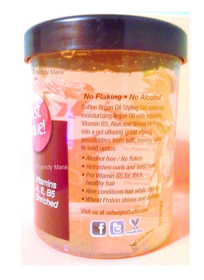 Softee Softee argan oil styling gel 8 ounce, Yellow, 8 Ounce  - Image 2