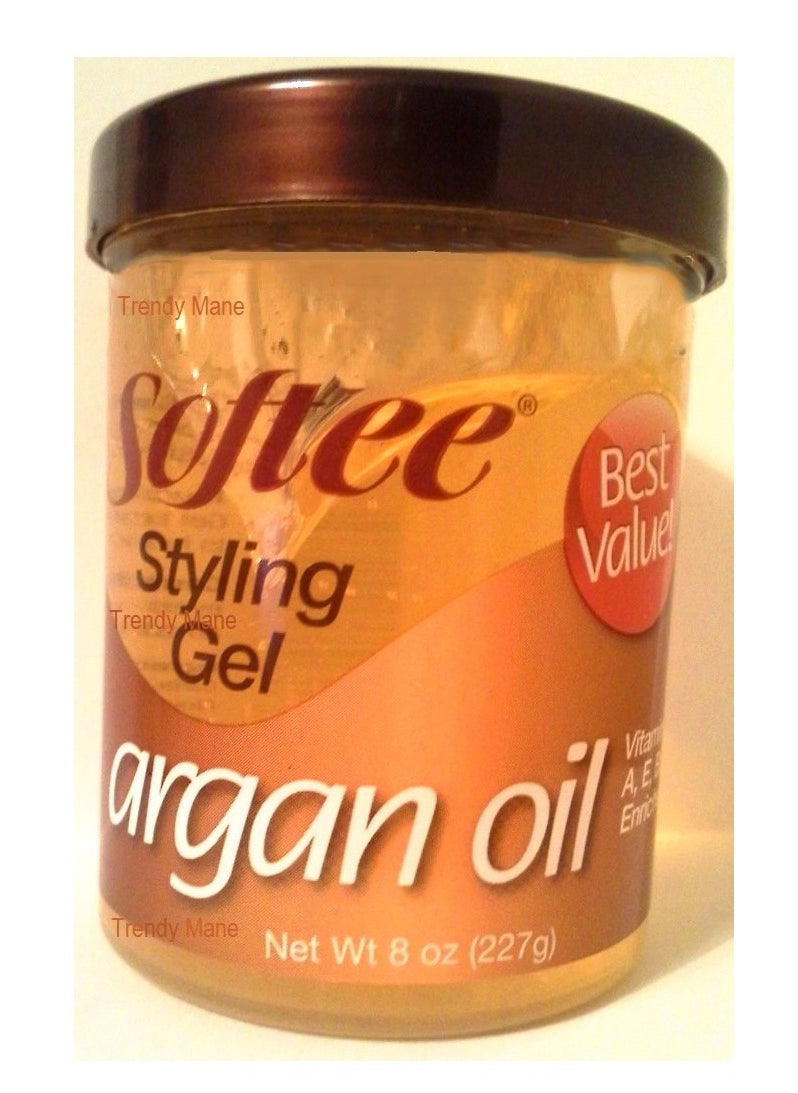 Softee Softee argan oil styling gel 8 ounce, Yellow, 8 Ounce  - Image 1