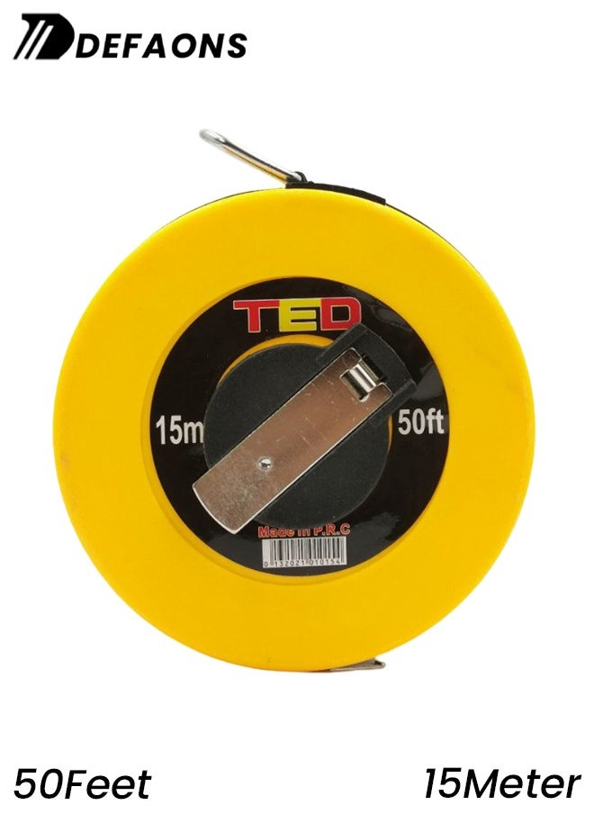 DEFAONS DEFAONS Fiber Glass Measuring Tape - 15m/50ft, Durable and Versatile for construction, carpentry, landscaping, and DIY projects  - Image 1