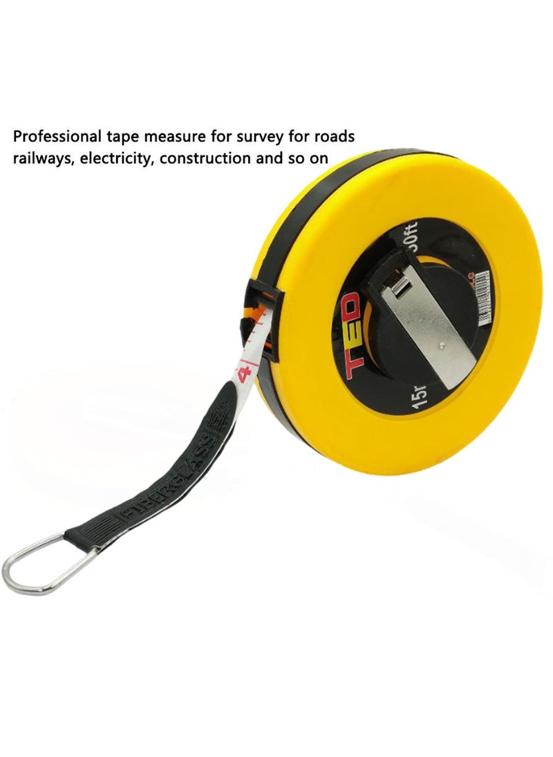 DEFAONS DEFAONS Fiber Glass Measuring Tape - 15m/50ft, Durable and Versatile for construction, carpentry, landscaping, and DIY projects  - Image 3