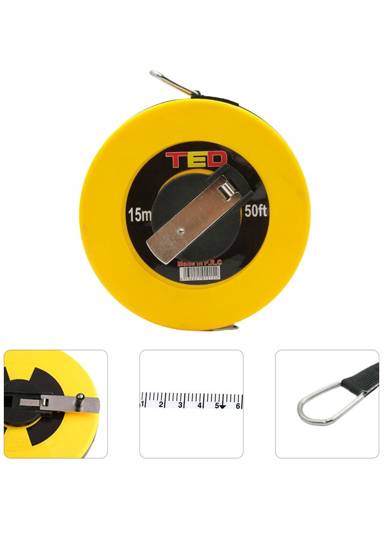 DEFAONS DEFAONS Fiber Glass Measuring Tape - 15m/50ft, Durable and Versatile for construction, carpentry, landscaping, and DIY projects  - Image 4