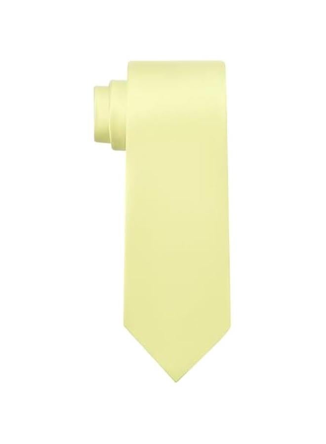 Men's tie solid color plain formal yellow/light tie