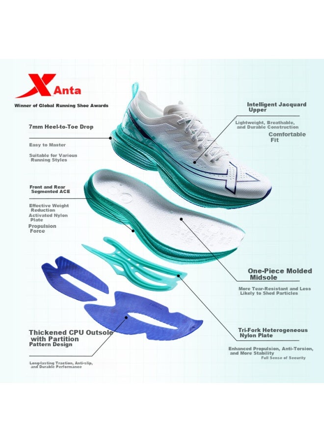 Xtep "breakthrough" One-piece Molded 3.0 Men's Running Shoes Sports Shoes Mesh Breathable Lightweight Shock Absorbing Fitness Shoes - Image 4
