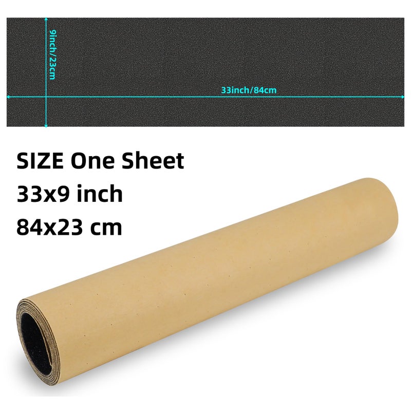 Zeato Grip Tape 33x9â€™â€™ Non Slip Silicone-Carbide Bubble Free Application Easy to Cut and Trim High Strength Sandpaper for Skateboards Scooters - Black - Image 3