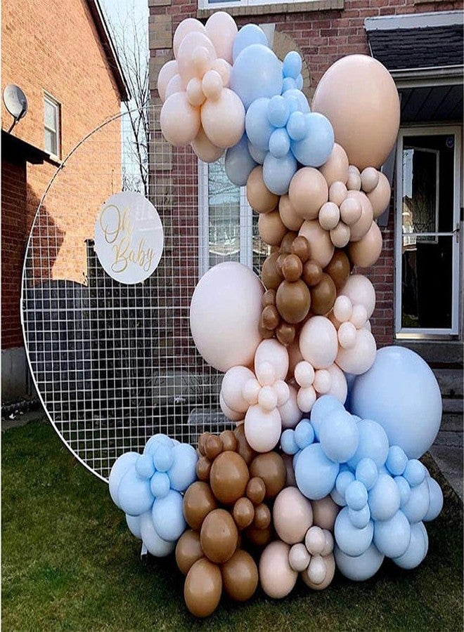 Haptda Brown White Blush Latex Balloons 12 Inch Neutral Assorted Color Balloon 12in with Ribbon for Baby Shower Birthday Party Decorations 60pcs - Image 2