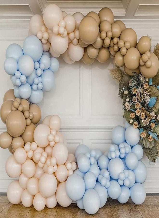 Haptda Brown White Blush Latex Balloons 12 Inch Neutral Assorted Color Balloon 12in with Ribbon for Baby Shower Birthday Party Decorations 60pcs - Image 4