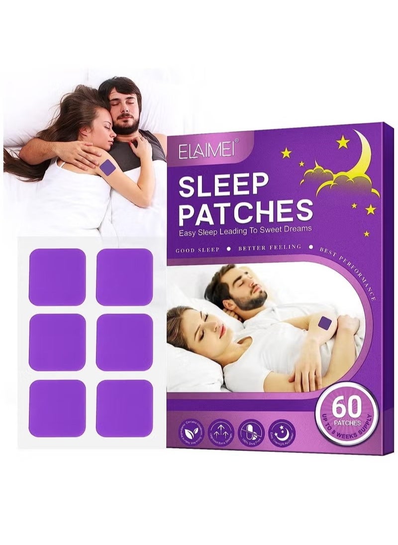 Elaimei - Sleep Patches Sleep Patches for Adults, Natural Sleep Aid Patches for Restful Sleep - Wake up Refreshed and Rejuvenated - Cruelty Free Sleep Alternative 60 Patches, Sleeping Patch for Men and Women. - Image 1