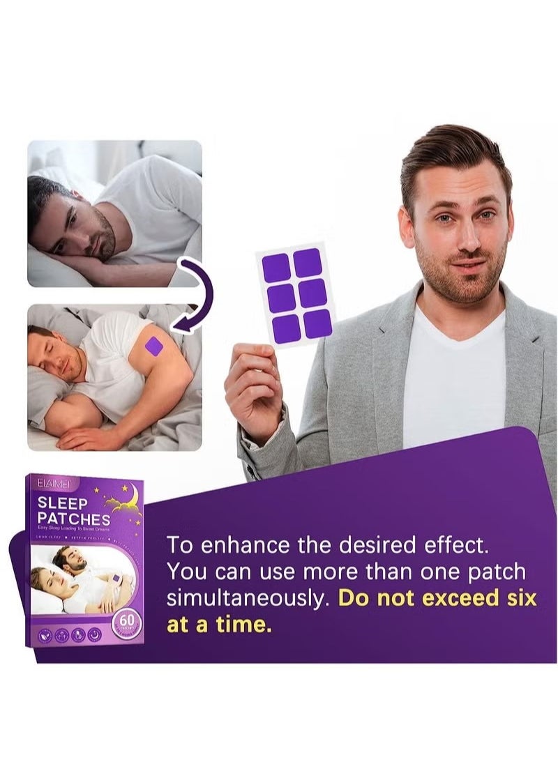 Elaimei - Sleep Patches Sleep Patches for Adults, Natural Sleep Aid Patches for Restful Sleep - Wake up Refreshed and Rejuvenated - Cruelty Free Sleep Alternative 60 Patches, Sleeping Patch for Men and Women. - Image 1