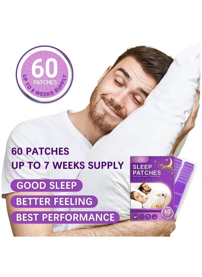 Elaimei - Sleep Patches Sleep Patches for Adults, Natural Sleep Aid Patches for Restful Sleep - Wake up Refreshed and Rejuvenated - Cruelty Free Sleep Alternative 60 Patches, Sleeping Patch for Men and Women. - Image 1