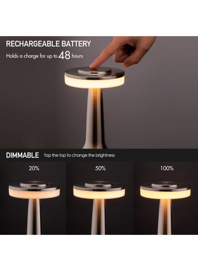 سوفام مصباح طاولة المؤشر المحمول للأطفال مع مستشعر اللمس، 3 مستويات (فضي) - Image 2