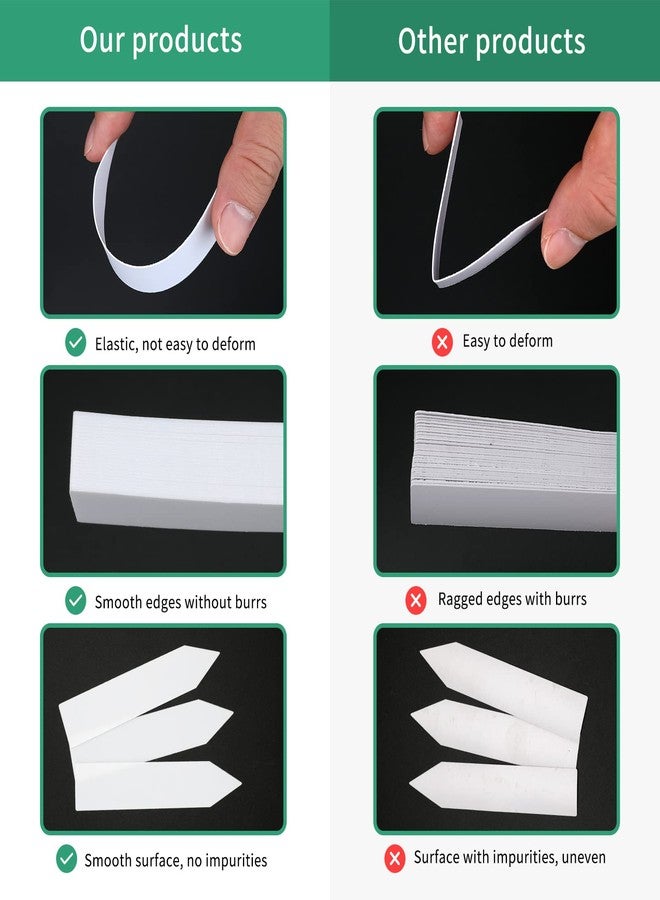 كينجلاك كينغليك، 100 قطعة من ملصقات النباتات البلاستيكية مقاس 4 بوصات، علامات للأصص، علامات للحدائق المنزلية، ملصقات بيضاء - Image 4