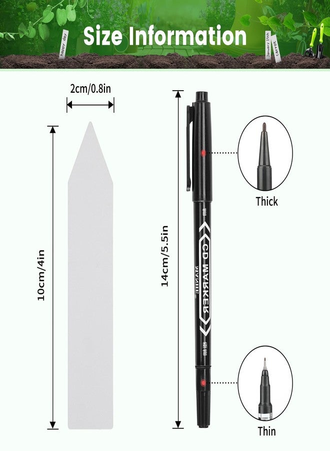 كينجلاك كينغليك، 100 قطعة من ملصقات النباتات البلاستيكية مقاس 4 بوصات، علامات للأصص، علامات للحدائق المنزلية، ملصقات بيضاء - Image 2
