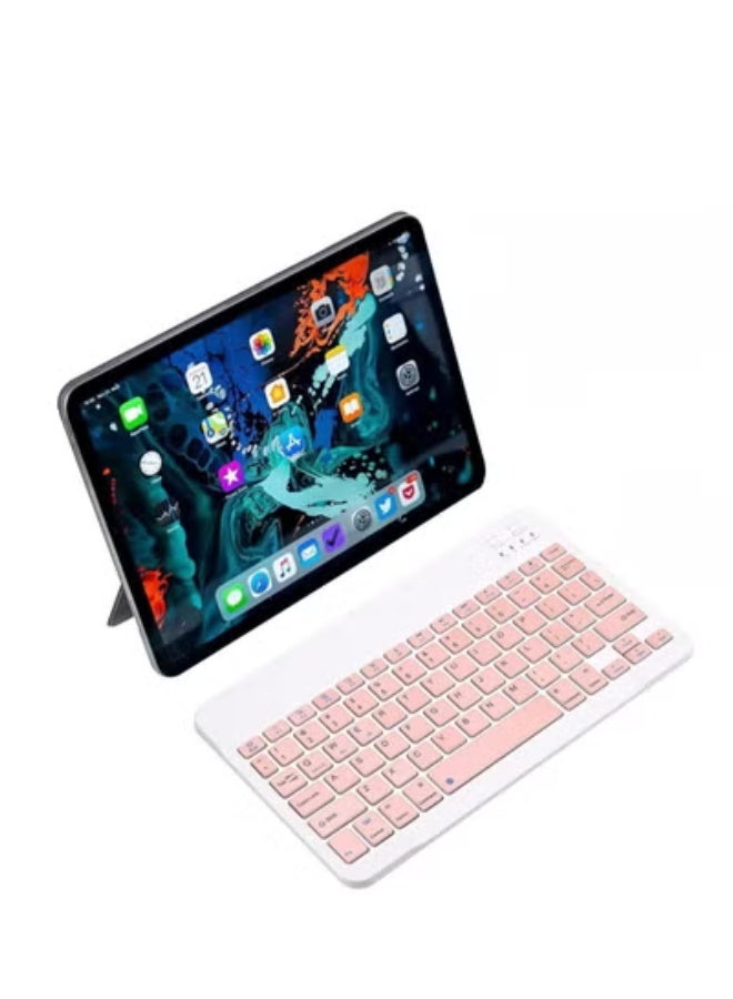 GULFLINK Wireless Bluetooth Rechargeable Keyboard, Multi-Device Universal Bluetooth Keyboard, Portable Keyboard, Suitable for iOS Android, Windows iPad, Tablets MacBook (Pink) - Image 2