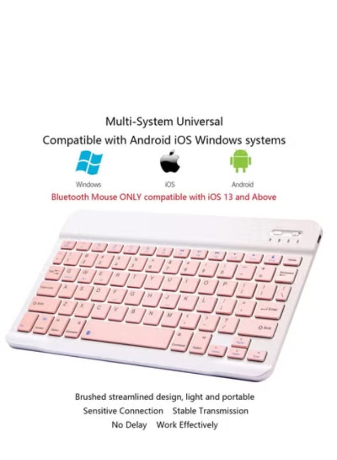 GULFLINK Wireless Bluetooth Rechargeable Keyboard, Multi-Device Universal Bluetooth Keyboard, Portable Keyboard, Suitable for iOS Android, Windows iPad, Tablets MacBook (Pink) - Image 4