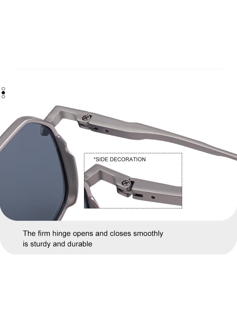 Classic Square Metal Sunglasses - Premium Double Bridge Aviator Sunnies for Men - Image 5