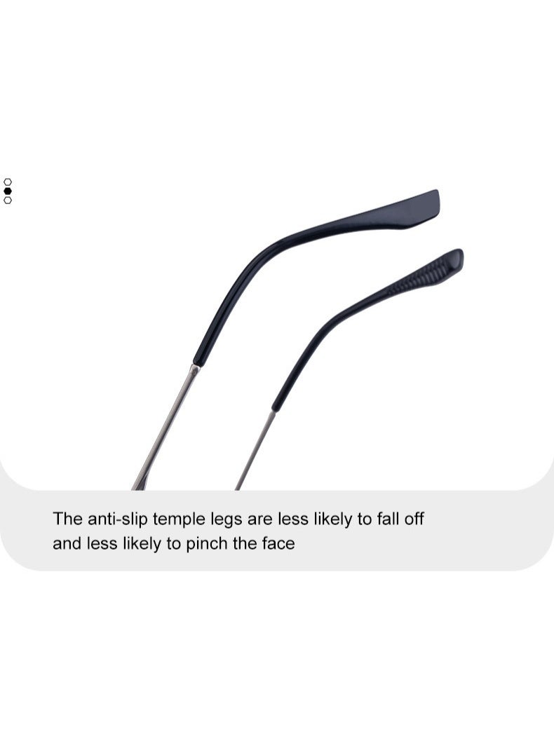 Classic Square Metal Sunglasses - Premium Double Bridge Aviator Sunnies for Men - Image 3