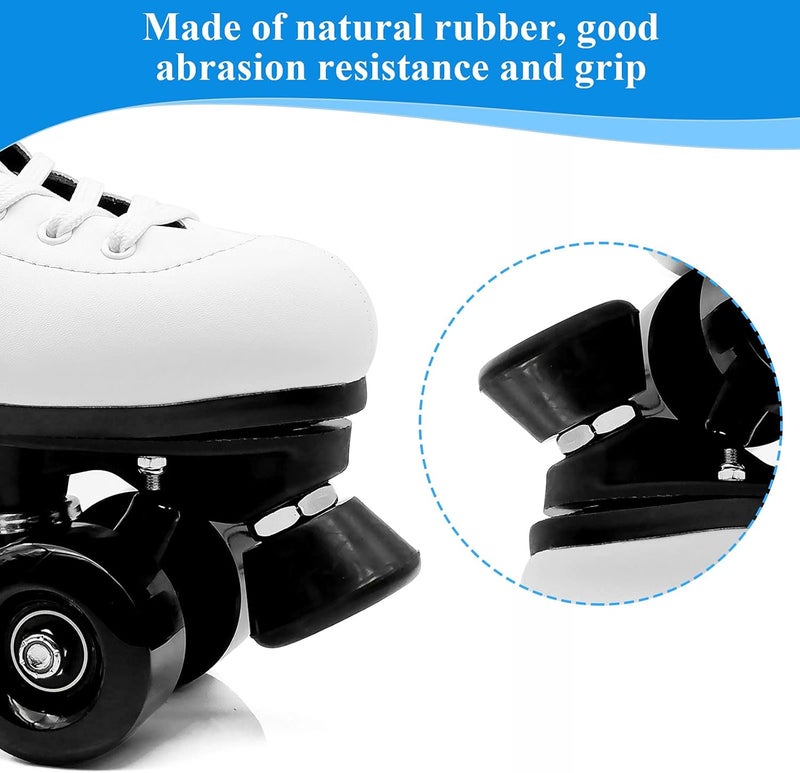 Sumind 2 Pieces Roller Skate Toe Stoppers 82A Rubber Skate Stoppers Plugs with Screws PU Rubber Roller Skating Brake PU Toe Stops Replacement Wheels Accessories for Double-Row Rolling Skating, Black - Image 4