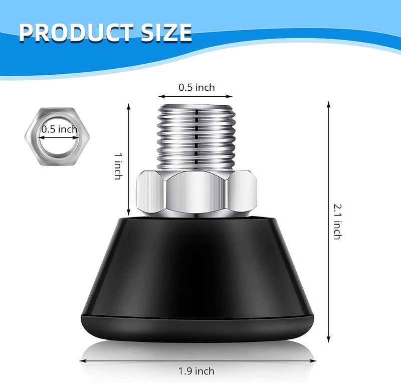 Sumind 2 Pieces Roller Skate Toe Stoppers 82A Rubber Skate Stoppers Plugs with Screws PU Rubber Roller Skating Brake PU Toe Stops Replacement Wheels Accessories for Double-Row Rolling Skating, Black - Image 3