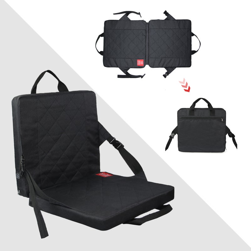 Heated Seat Cushion: Grey Comfortable Cotton & Soft Foam Padding - 3 Level Temperature Adjustable Heated Cushion for Stadium Bleachers Outdoor Cold Weather Use - Image 4