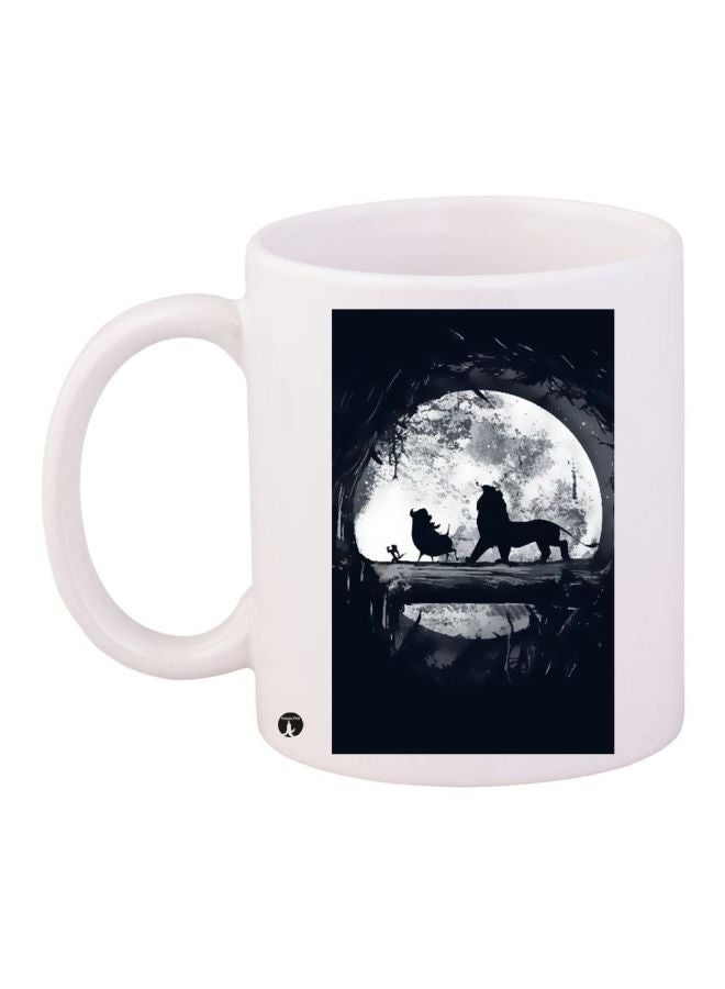RYN The Lion King Printed Coffee Mug White/Black/Grey 11ounce