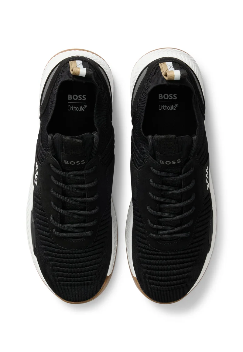 BOSS black Sneakers with knitted uppers and suede trims for Men | Best Price UAE