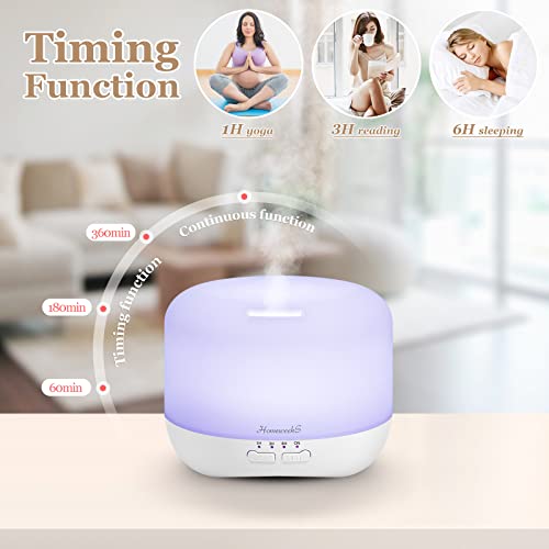 Homeweeks Aromatherapy Essential Oil Diffuser for Room: Air Humidifier Aroma Scent Cool Mist Colorful Lights Cute Small Large Waterless Auto Off Ultrasonic Diffusers for Home Bedroom White (300ml) - Image 5