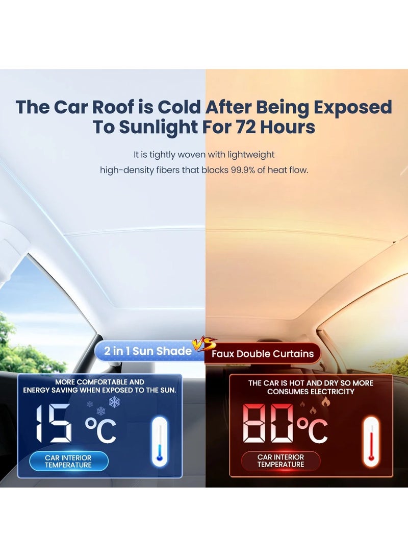 AROAQ Car Sunshade Car Front Windshield Sun Protection Heat Shield Retractable Universal Front Car Sunshade - Image 3