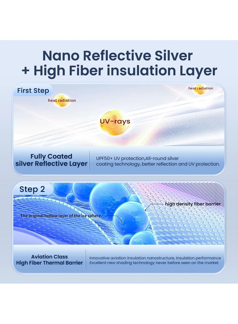 AROAQ Car Sunshade Car Front Windshield Sun Protection Heat Shield Retractable Universal Front Car Sunshade - Image 2