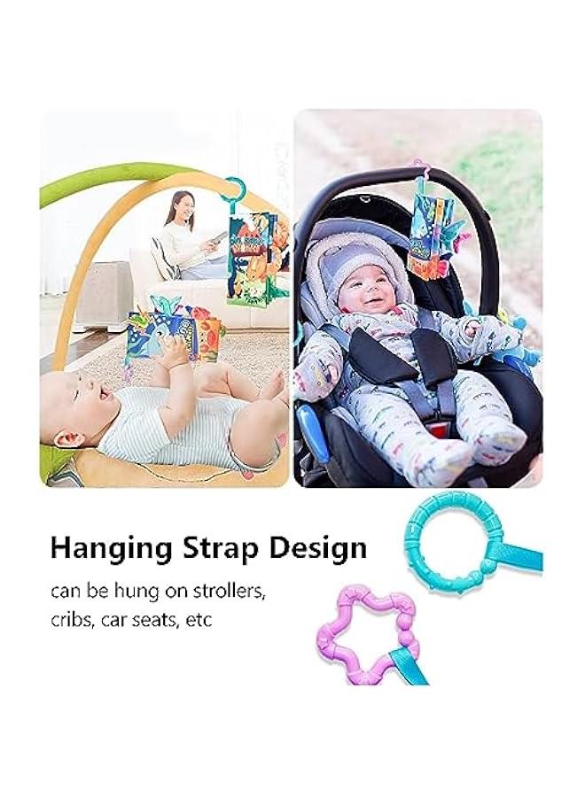 MIXDE Baby Books 0-6 Months, 2 PCS Touch and Feel Books for Infants, Cloth Books for Babies Newborn to One Year High Contrast Soft Crinkle Book, Montessori Sensory Toys Baby Books - Image 4